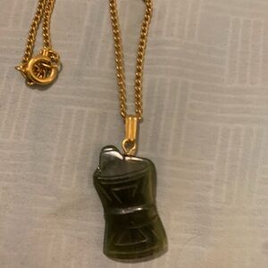 Necklace with Jade Bamboo Pendant